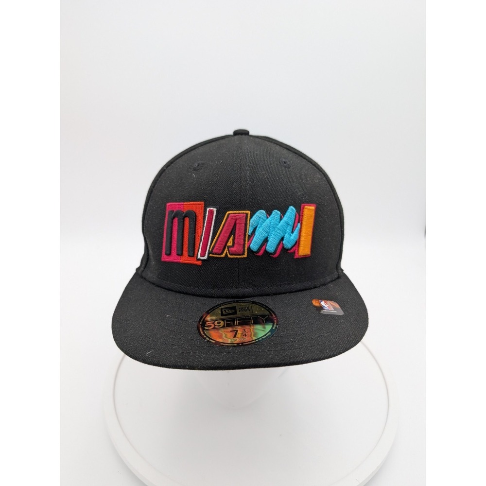 New Era 59FIFTY Miami Heat City Edition Fitted Hat 7 3/4 NBA Black